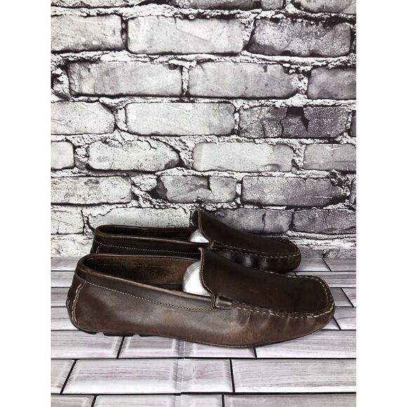 Metropolitan View Brown Leather Designer Driving Loafers Shoes Men Sz 11M US/44 - Picture 1 of 16